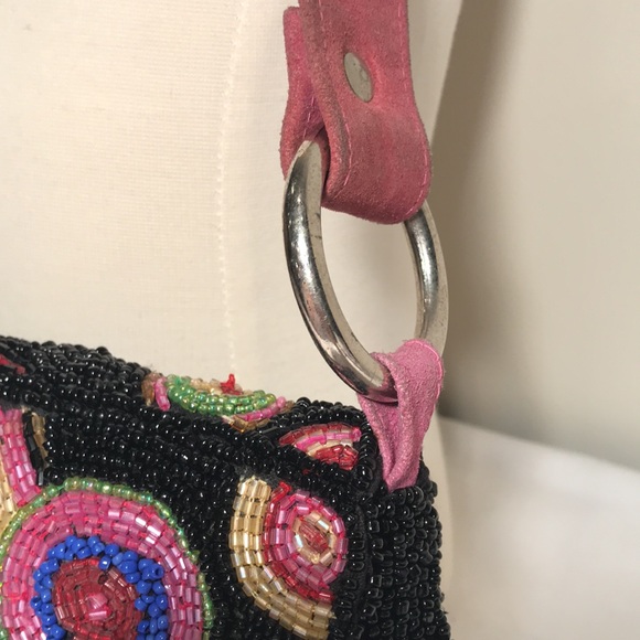 Christina multi beaded baguette bag w suede strap - Picture 4 of 15